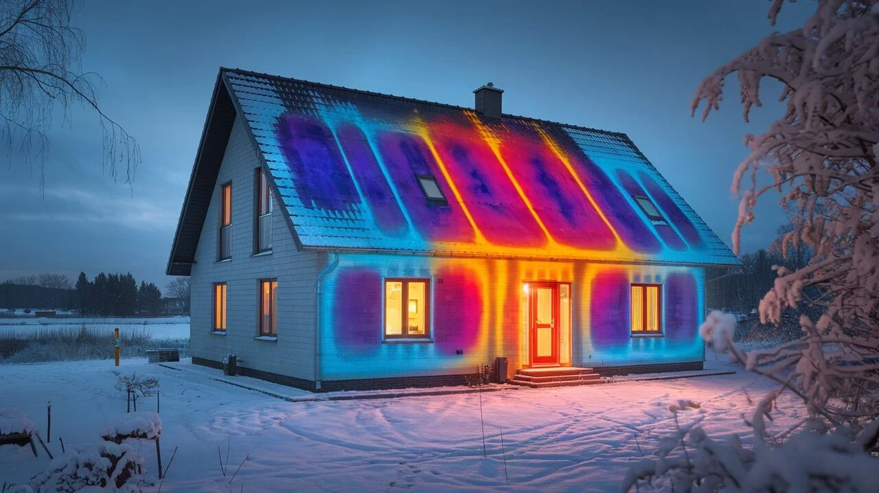 Zdjęcie przedstawia dom podczas badania efektywności energetycznej